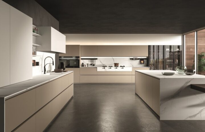 Atelier - кухня с островом в современном стиле без ручек | Aster Cucine