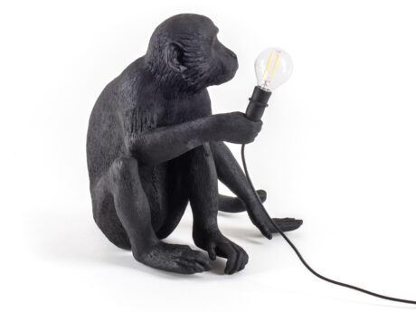 The Monkey Lamp Black Sitting
