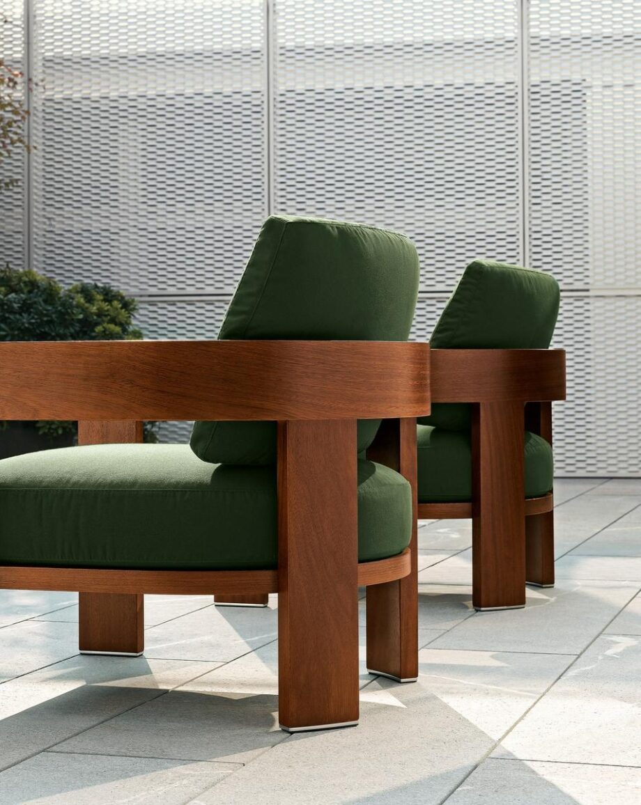 Warhol Iroko Outdoor уличное кресло Minotti