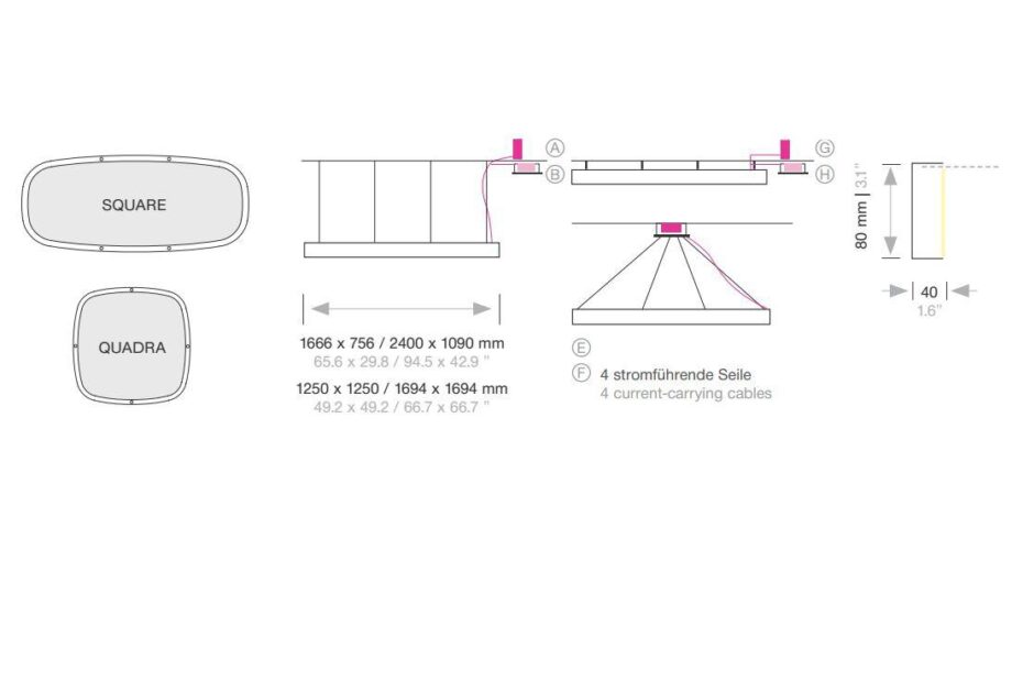 Soft Quadra Light + Acoustic подвесной светильник Sattler