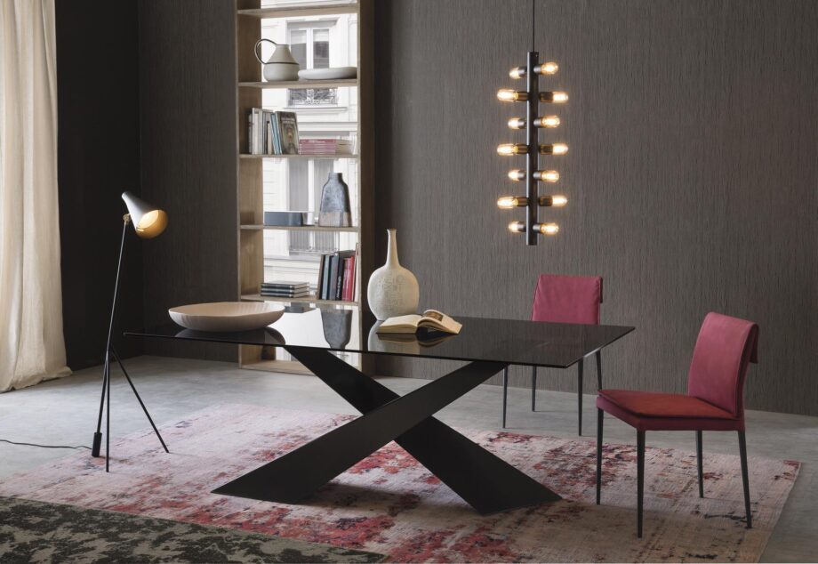 Living Graphite & Smoked Crystal стол Riflessi