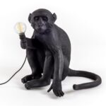 The Monkey Lamp Black Sitting