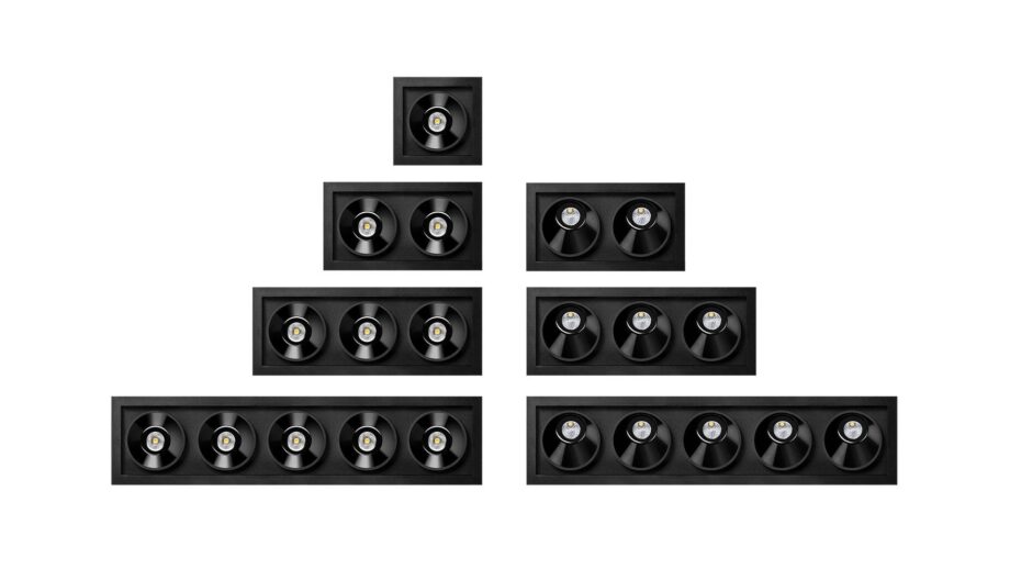 Black Foster Asymmetric Recessed 3 спот Arkoslight