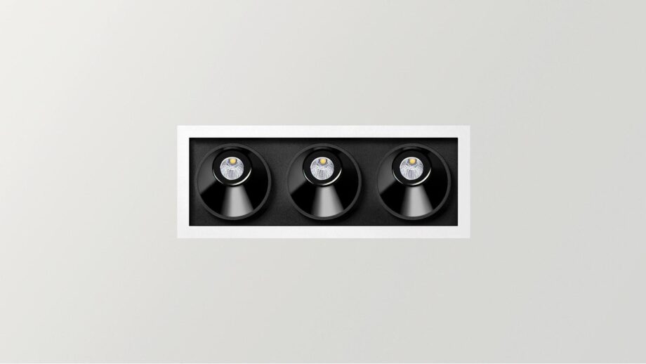 Black Foster Asymmetric Recessed 3 спот Arkoslight