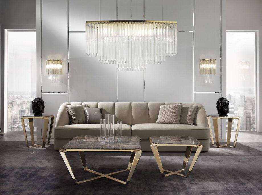 Ritz журнальный стол | DV home. Изысканный кофейный стол с мраморной столешницей и металлическим основанием, сочетающий роскошь и функциональность.