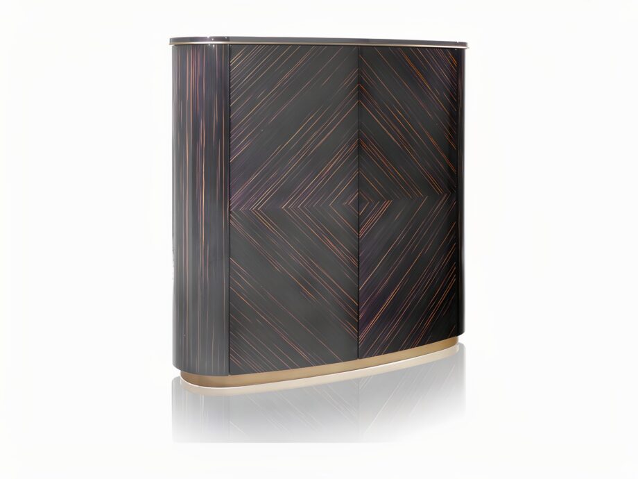 Vogue комод | DV home. Изысканный шкаф с геометрическим узором, внутренней подсветкой и полками из закаленного стекла, дополненный роскошными материалами.