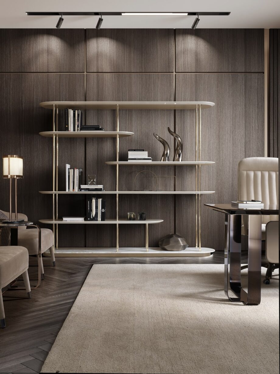 Manhattan стеллаж | DV home. Элегантный дизайнерский стеллаж с уникальной модульной структурой и роскошными металлическими отделками.