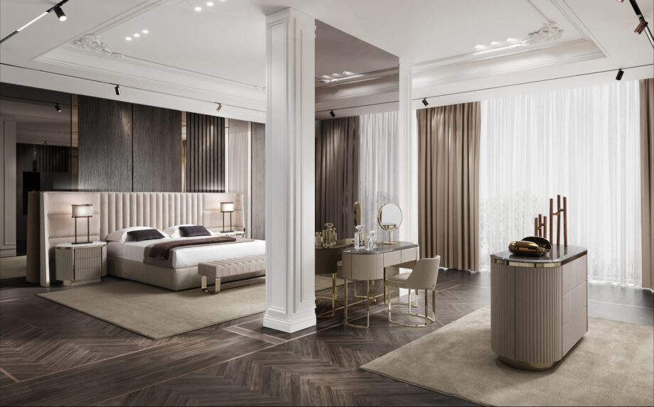 Beverly Maxi кровать | DV home. Роскошная кровать с высоким изголовьем и элегантным дизайном, идеально подходящая для создания изысканной спальни.