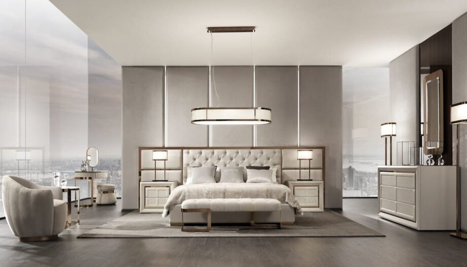 Chelsea Maxi кровать | DV home. Изысканная кровать с высоким стеганым изголовьем и металлическими акцентами, воплощение роскоши и комфорта.