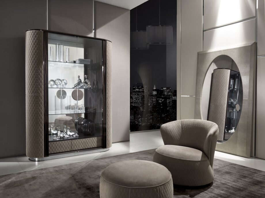 Soho пуф | DV home. Роскошный круглый пуф с изысканной стеганой обивкой, сочетающий комфорт и элегантность в стиле ар-деко.