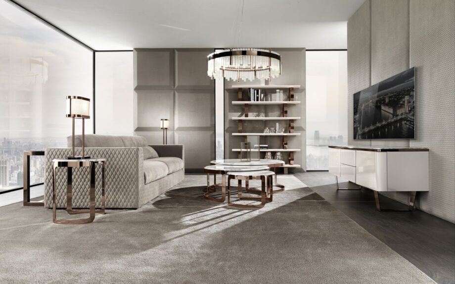 Ritz книжный шкаф | DV home. Изысканная книжная витрина с геометрическими металлическими опорами и универсальными полками из МДФ, воплощающая роскошь Ар-деко и итальянское мастерство.