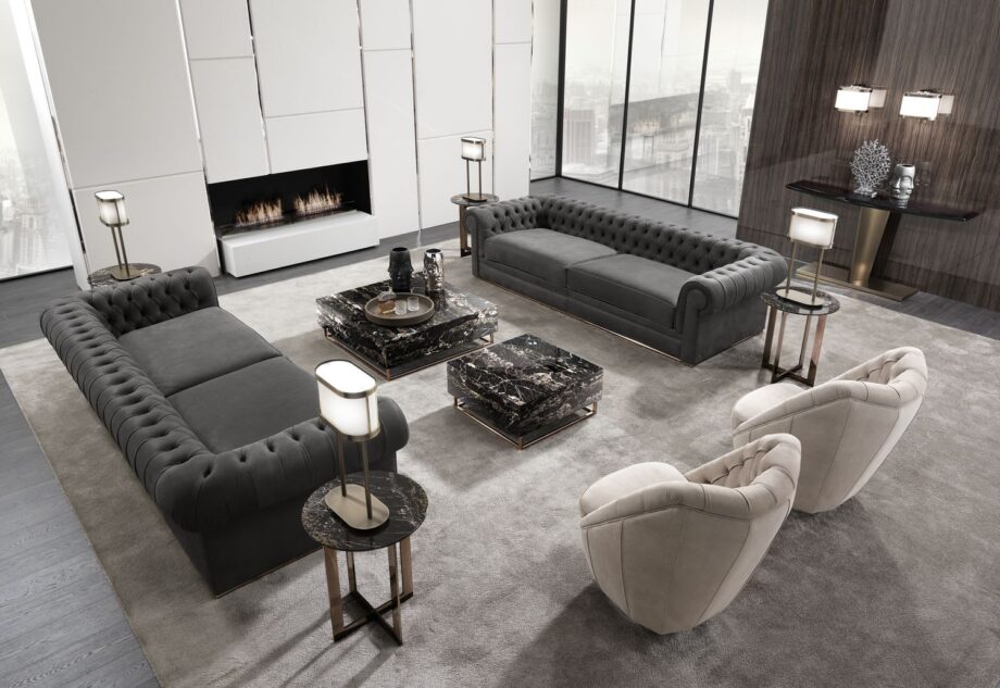 Lord Chester диван | DV home. Изысканный диван с каретной стяжкой, ручной работы из массива дерева и хрома, воплощение итальянской роскоши.