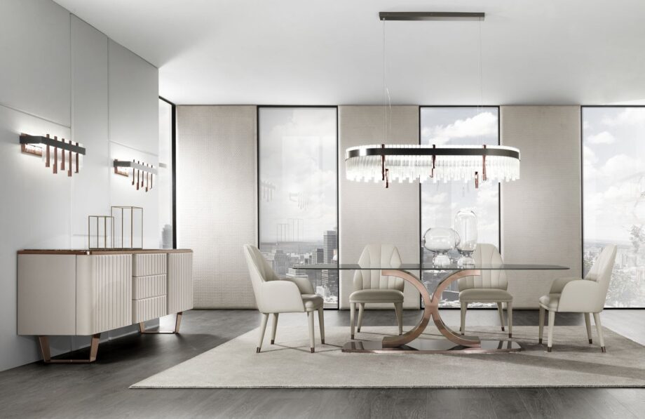 Elite стул | DV home. Элегантное итальянское кресло с изогнутыми формами, премиальной обивкой и блестящими стальными ножками для изысканных интерьеров.