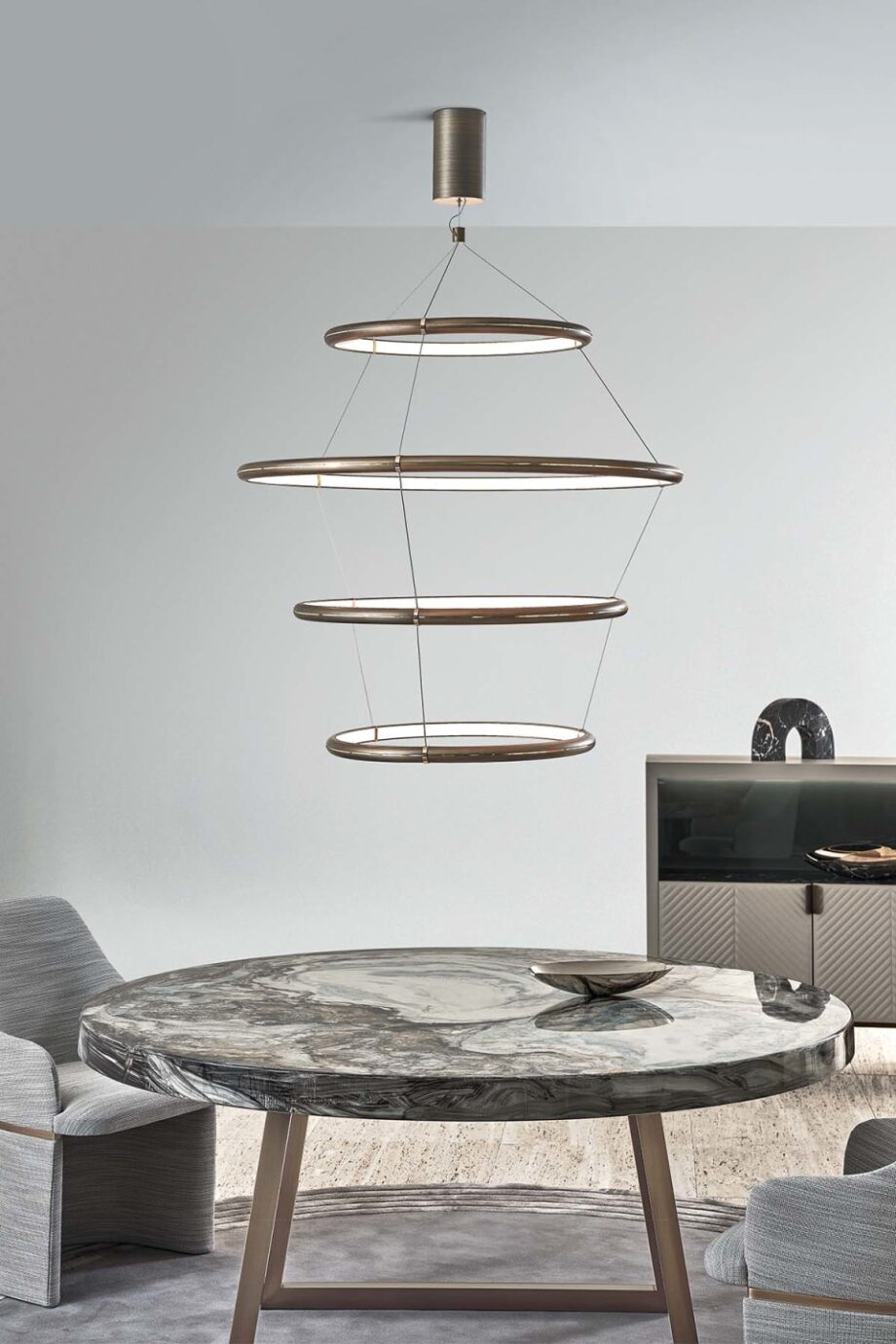 Halo Ceiling потолочный светильник | Rugiano. Элегантные модульные светильники из бронзы с глянцевым золотом, для создания уникальных композиций.