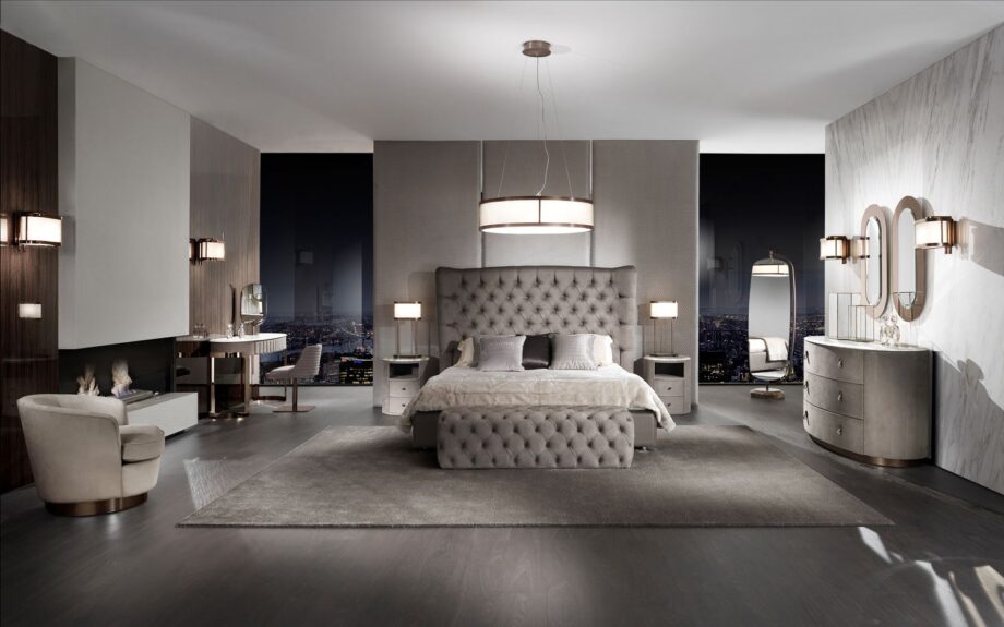 Vogue кровать | DV home. Элегантная кровать с выразительным изголовьем-капитоне, воплощающая роскошь и комфорт для современных интерьеров.