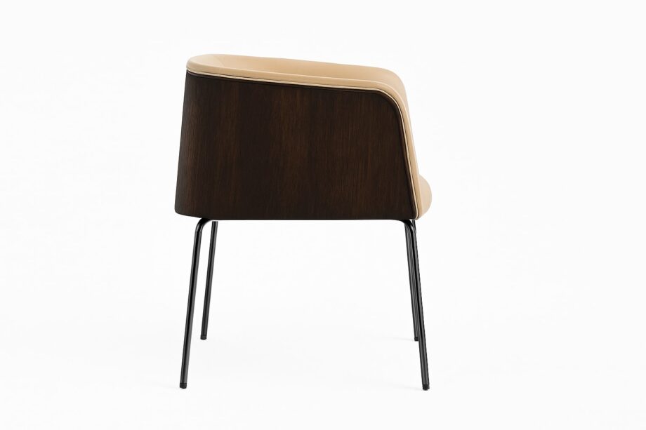 Allure 738 небольшое кресло | Pedrali. Allure armchair features a sleek wooden shell, soft cushioned seat, and elegant curves. Available in various fabrics and finishes.